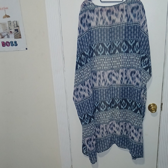 Lane Bryant Classic Short Sleeve Open Front Duster Women's Cover Up Kaftan Robe - Picture 2 of 4